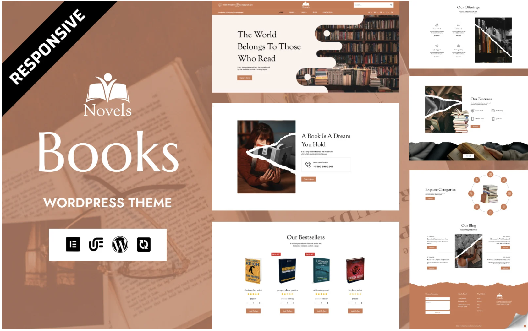 Novelty - Modern Book Store & Library WordPress Elementor Theme