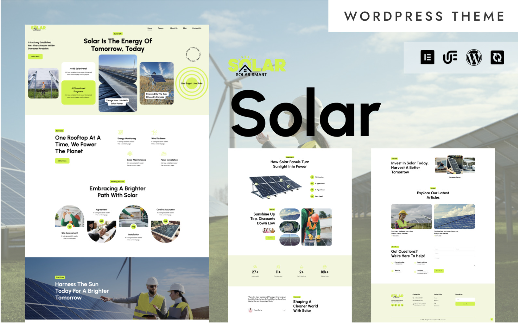 Solar - Solar Panel & Green Energy WordPress Elementor Responsive Theme
