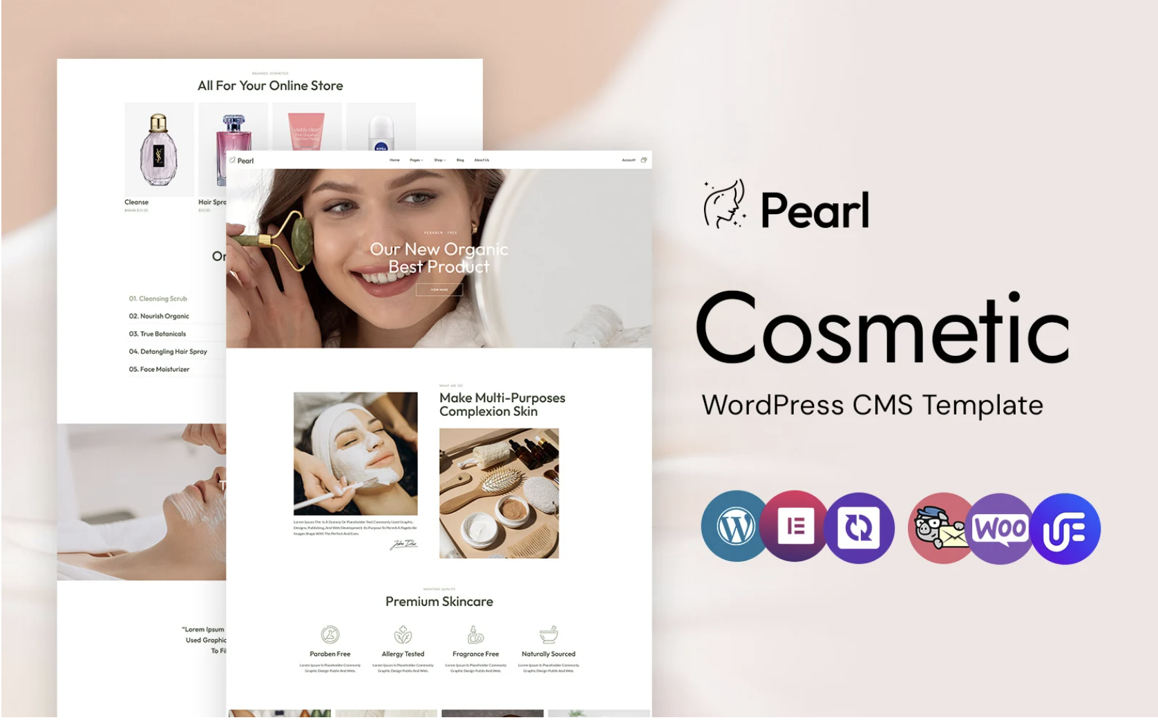 Pearl - Cosmetic and Beauty Store WordPress Elementor Theme