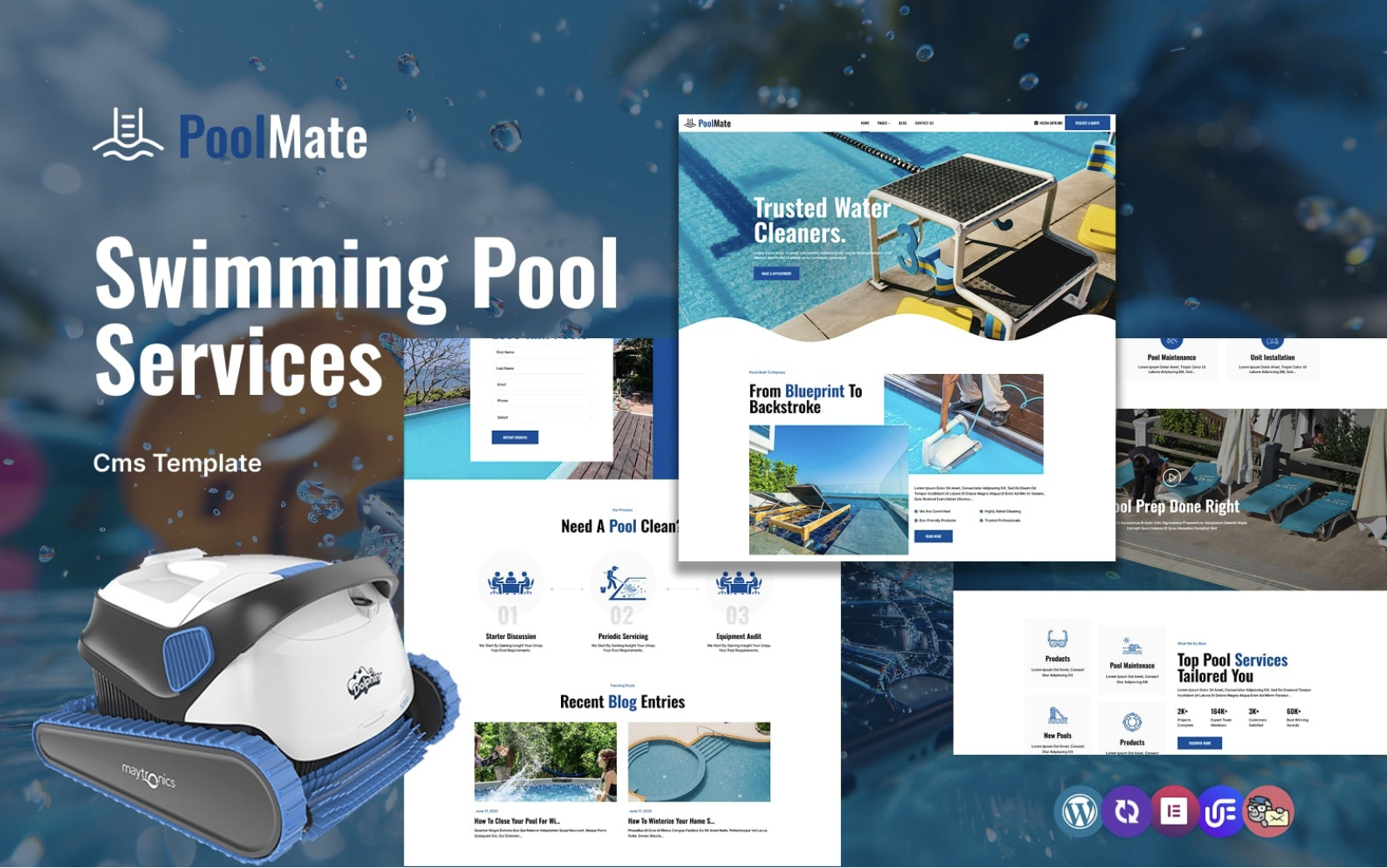PoolMate - Swimming Pool Service Multipurpose Responsive WordPress Theme