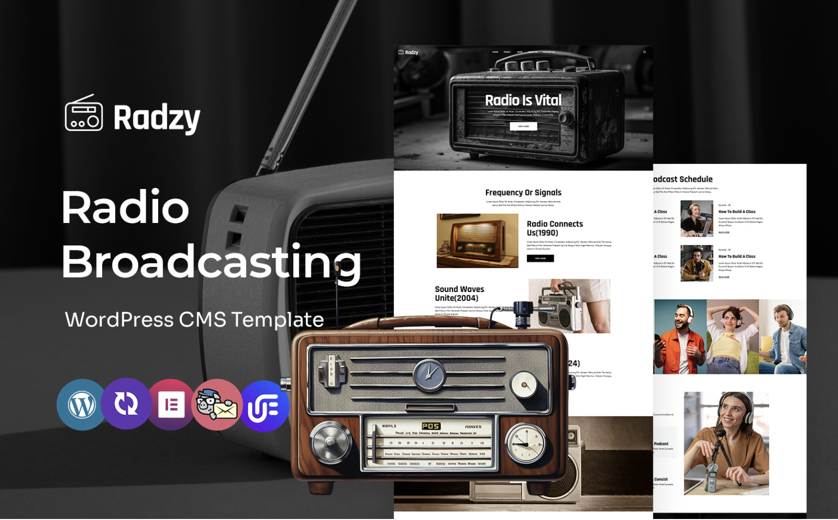 Radzy - FM Radio And Broadcasting Multipurpose WordPress Elementor Theme