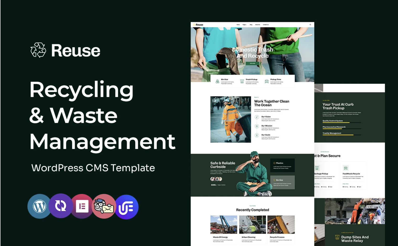 Reuse - Recycling and Waste Management Multipurpose WordPress Elementor Theme