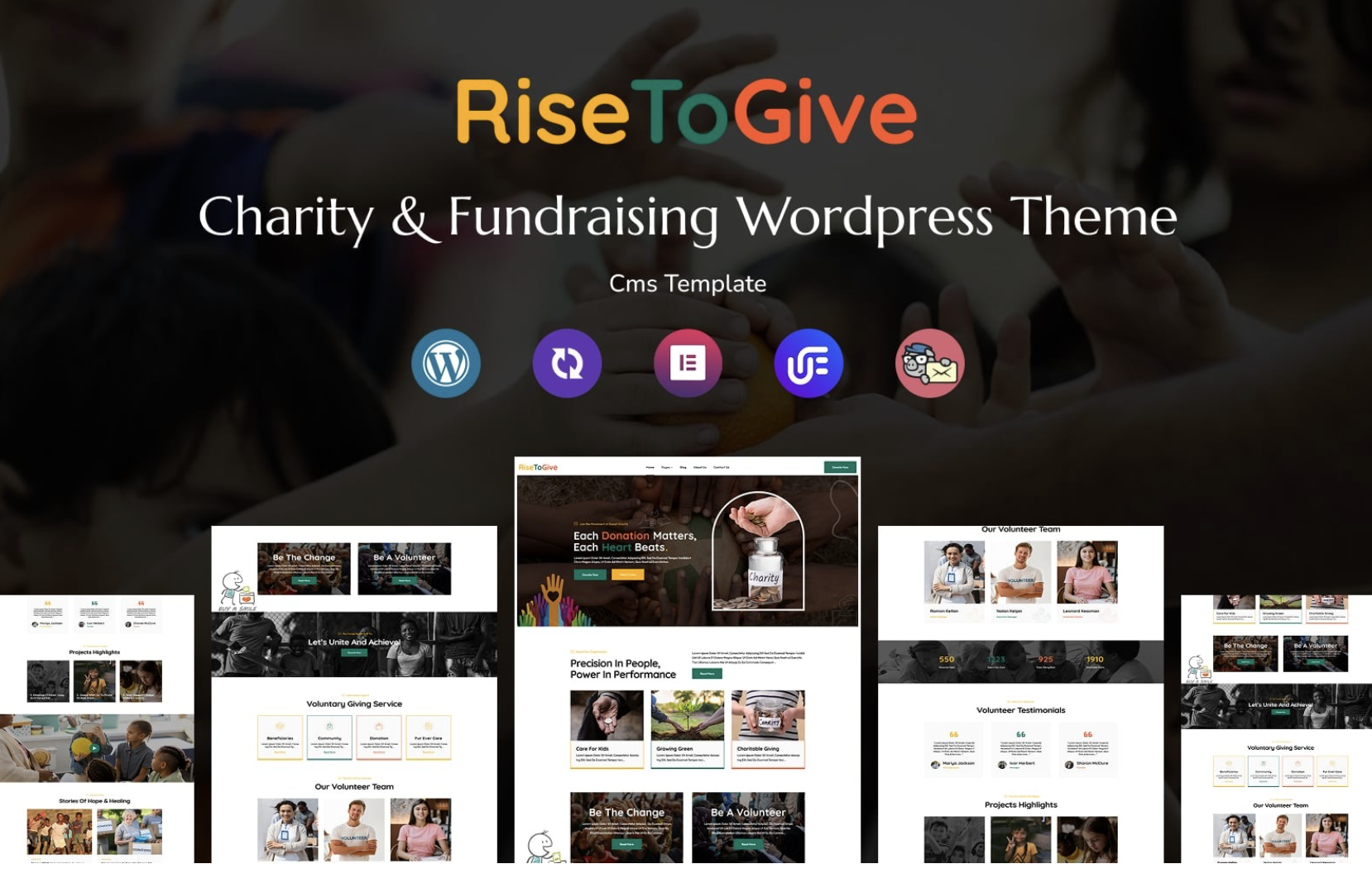 RiseToGive - Charity NonProfit Fundraising Multipurpose Responsive WordPress Theme