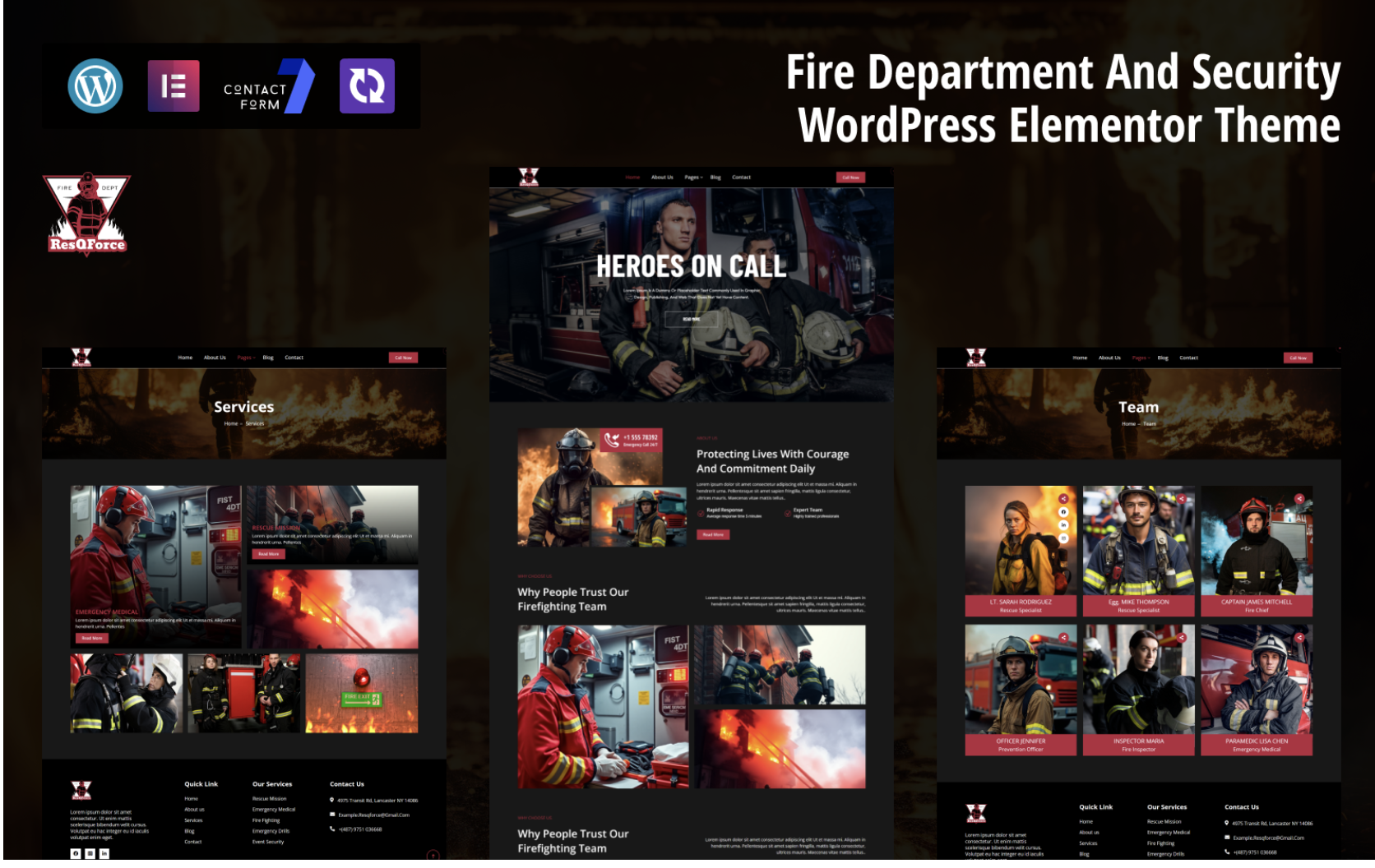 ResQForce – Fire Department And Security WordPress Elementor Theme