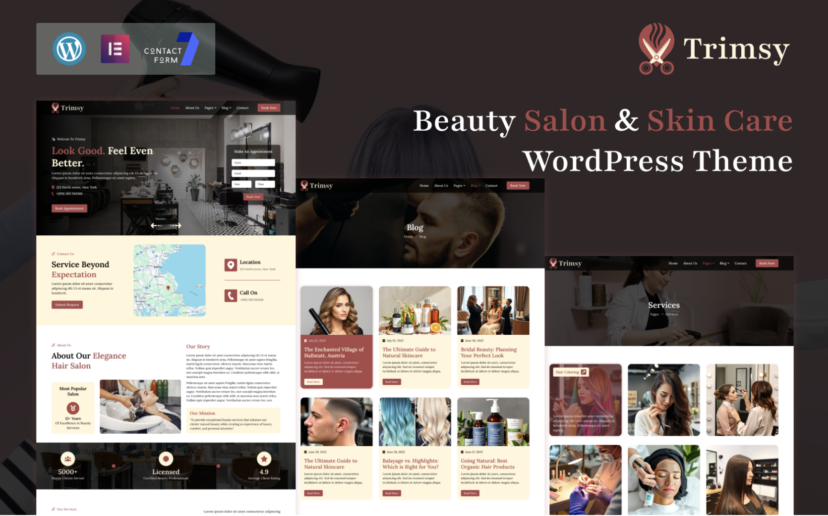 Trimsy – Hair Salon, Nail Art & Spa WordPress Elementor Theme