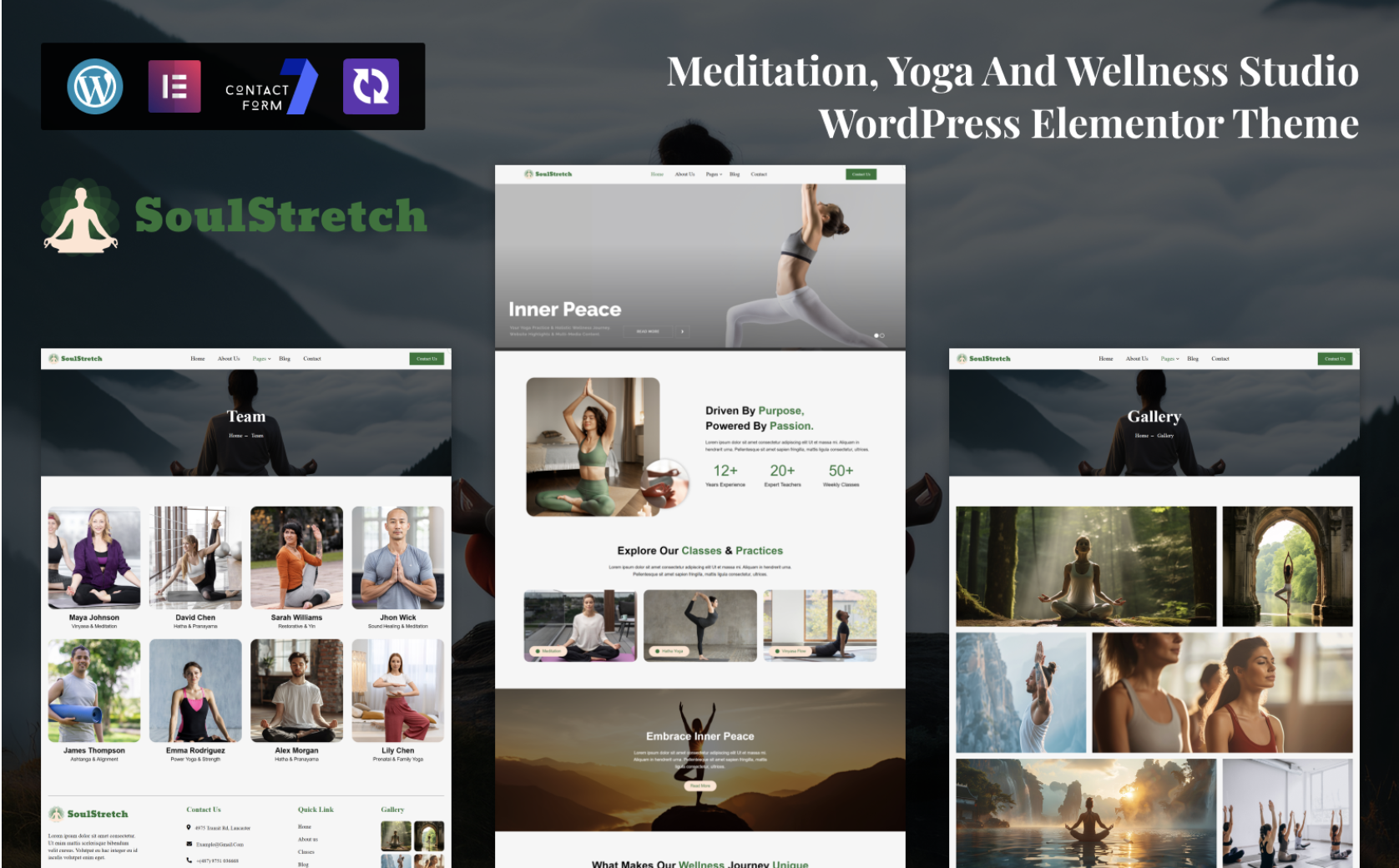 SoulStretch – Meditation, Yoga And Wellness Studio WordPress Elementor Theme