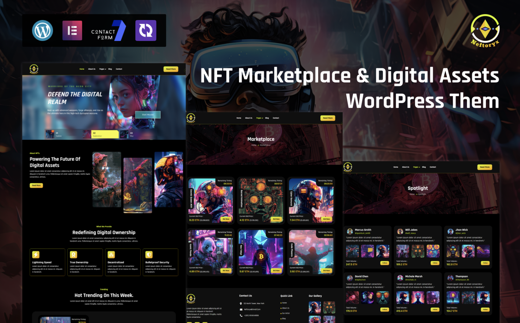 Neftoryx - NFT Marketplace & Digital Assets WordPress Theme