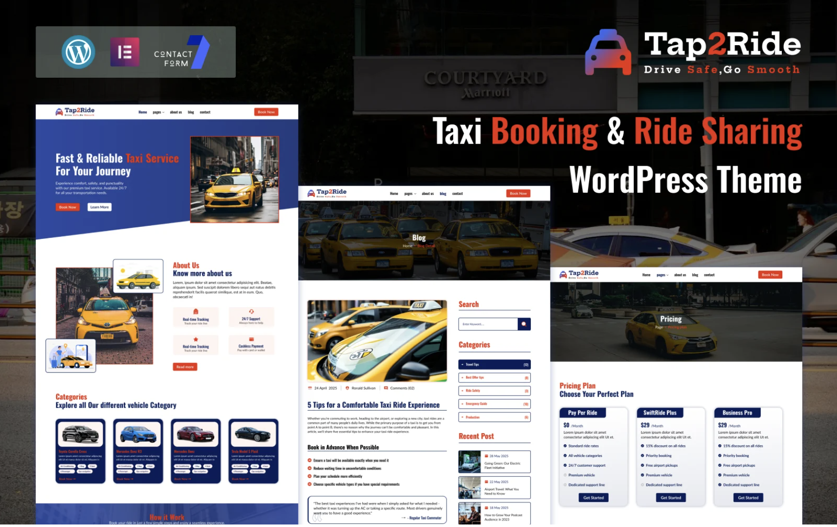 Tap2Ride – Taxi Booking & Ride-Sharing WordPress Theme