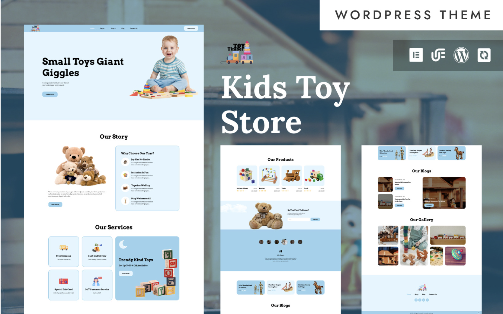 Timber Toy - Kids Care & Toys Store WooCommerce WordPress Elementor Responsive Theme
