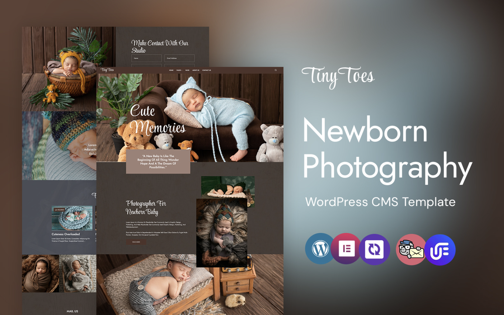 tinytoes - Newborn Baby Photo Studio WordPress Elementor Theme