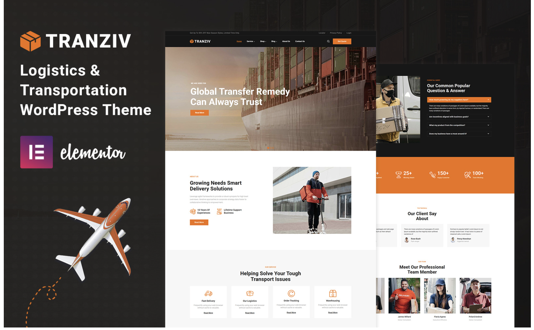 Tranziv - Transportation and Logistics WordPress Theme