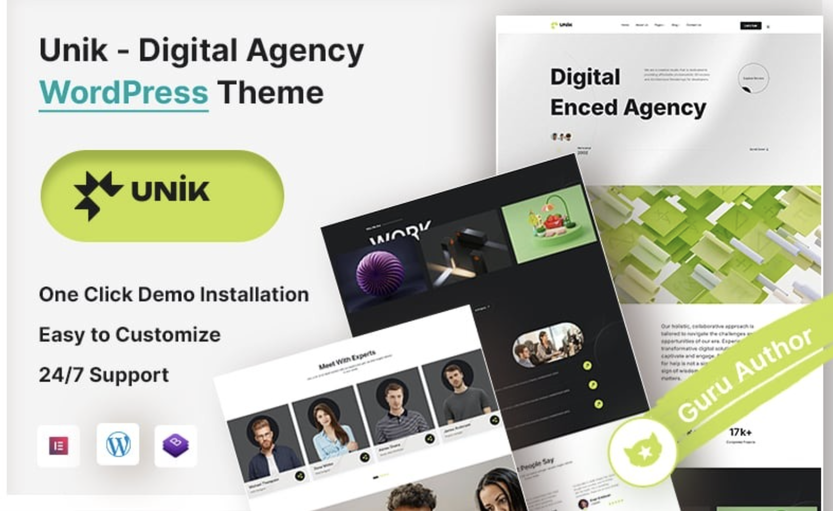 Unik – Digital Agency Elementor WordPress Theme