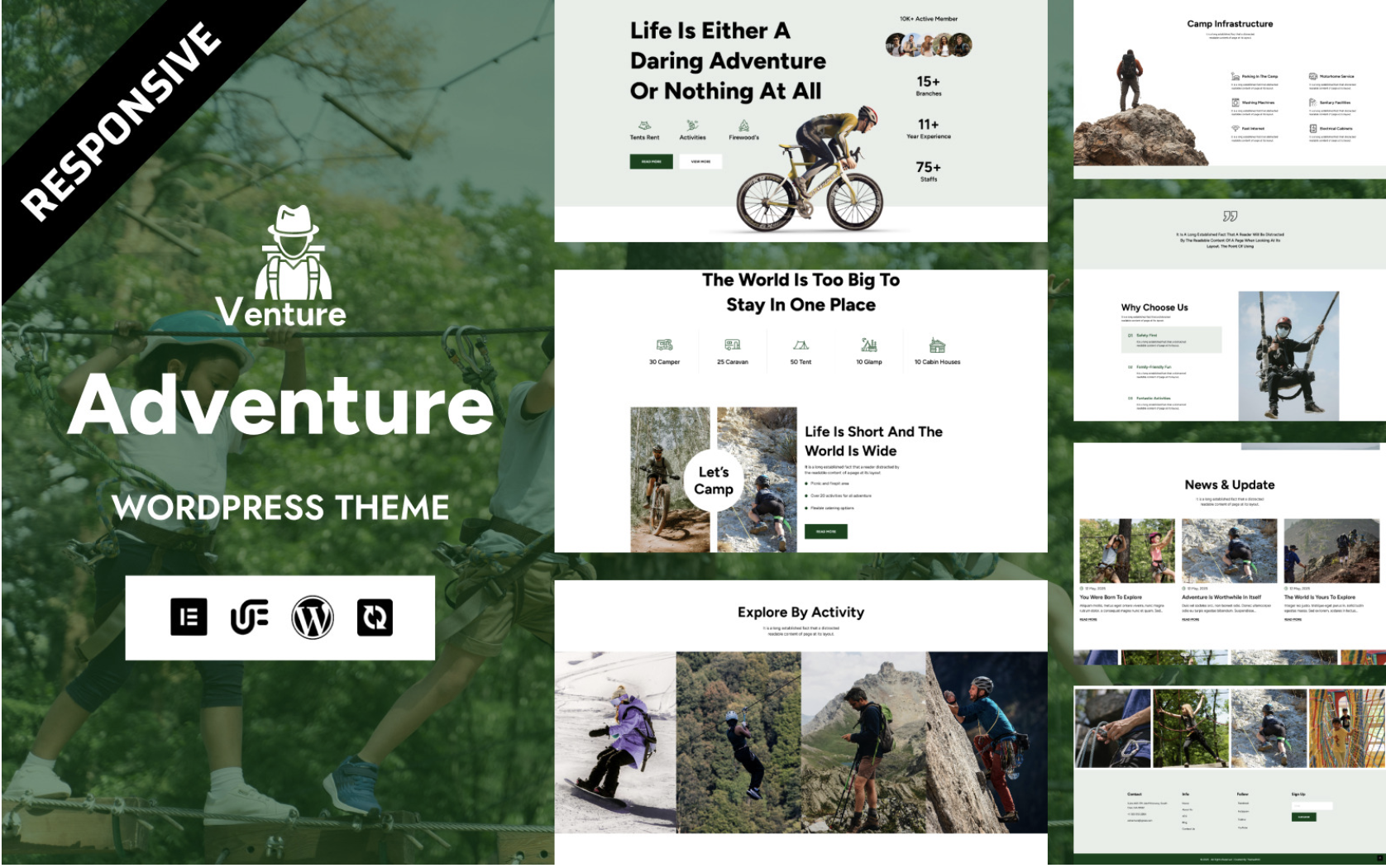 Venture - Camping Gear, Adventure And Outdoor Activities WordPress Elementor Theme