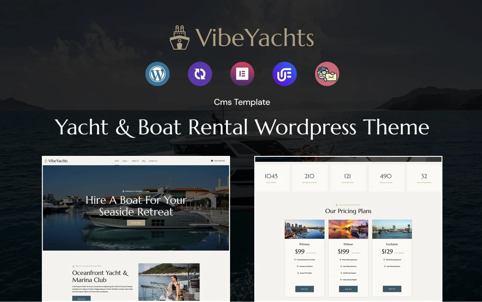 VibeYachts - Yacht And Boat Rental Services WordPress theme