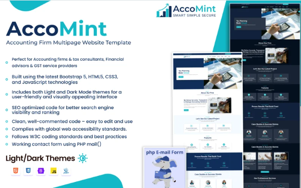 AccoMint – Accounting Firm Multipage Website Template — Template by Templatemonster