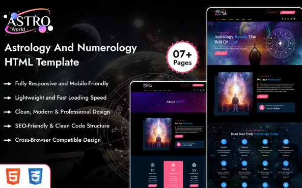Astro World – Astrology And Numerology HTML Template