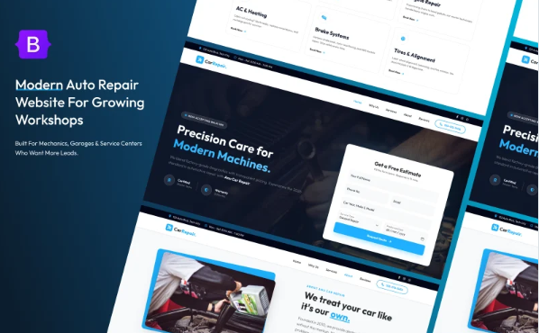 Auto Repair & Car Mechanic HTML5 Website Template for Workshops & Service Center — Template by Templatemonster