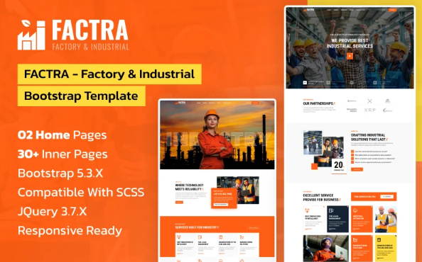 FACTRA – Factory and Industrial Bootstrap HTML Template