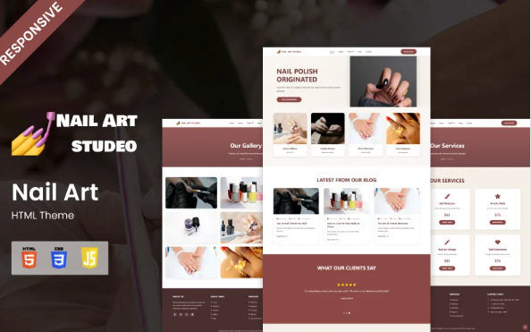 GlamNails – Nail Art Salon HTML Theme — Template by Templatemonster