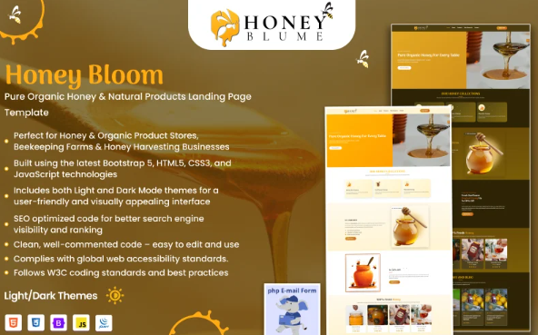 Honey Blume – Organic Honey and Beekeeping Multipage Template
