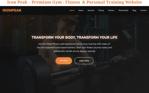 Iron Peak – Health, Gym & Fitness Center – Personal Trainer – HTML5 Template