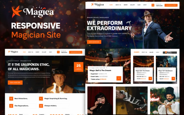 Magica – Premium Website Template for Magicians, Speakers & Entertainers