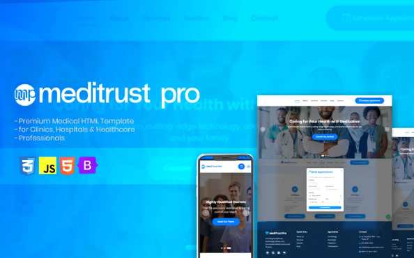 MediTrust Pro – Medical and Healthcare HTML Website Template for Clinics and Hospitals — Template by Templatemonster