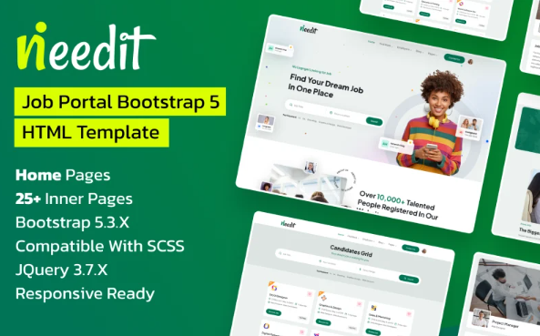 NeedIt – Job Portal Bootstrap HTML Template
