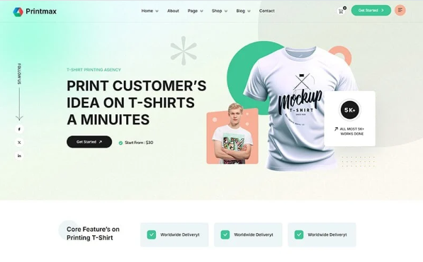 Printmax – Printing Design Service HTML Template — Template by Templatemonster
