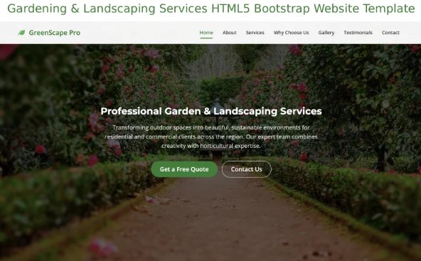 Professional Garden Maintenance, Landscaping Services HTML CSS bootstrap 5 theme — Template by Templatemonster