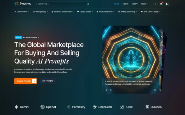 Prontro – The Global Marketplace for Buying and Selling Quality AI Prompts — Template by Templatemonster