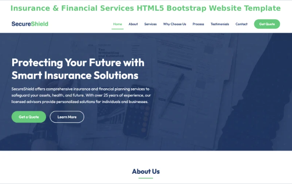 SecureShield – Insurance & Financial Services HTML5 Bootstrap Website Template — Template by Templatemonster