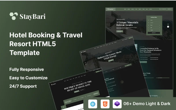 Staybari – Hotel Booking & Travel Resort HTML5 Template — Template by Templatemonster
