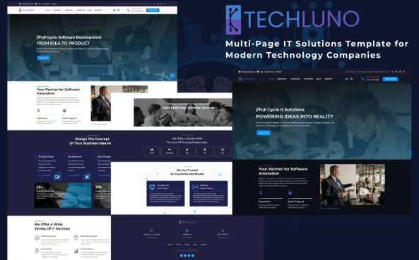 Techluno – Multipage IT and Software Company HTML Website Template