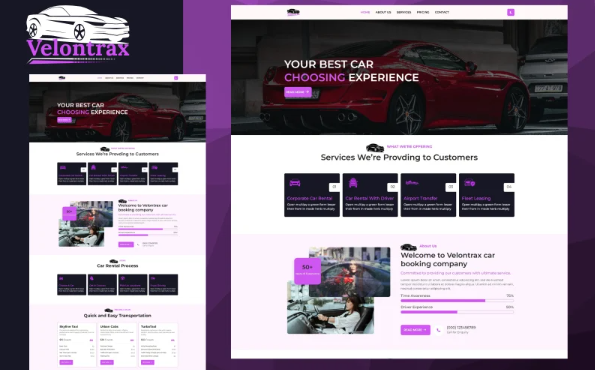 Velontrax – Premium Car Rental and Transportation HTML Template