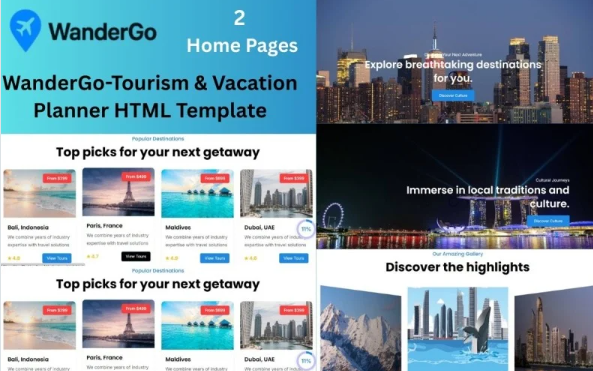 WanderGo-Tourism & Vacation Planner HTML Template