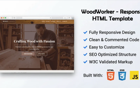 WoodWorker – Responsive HTML Template