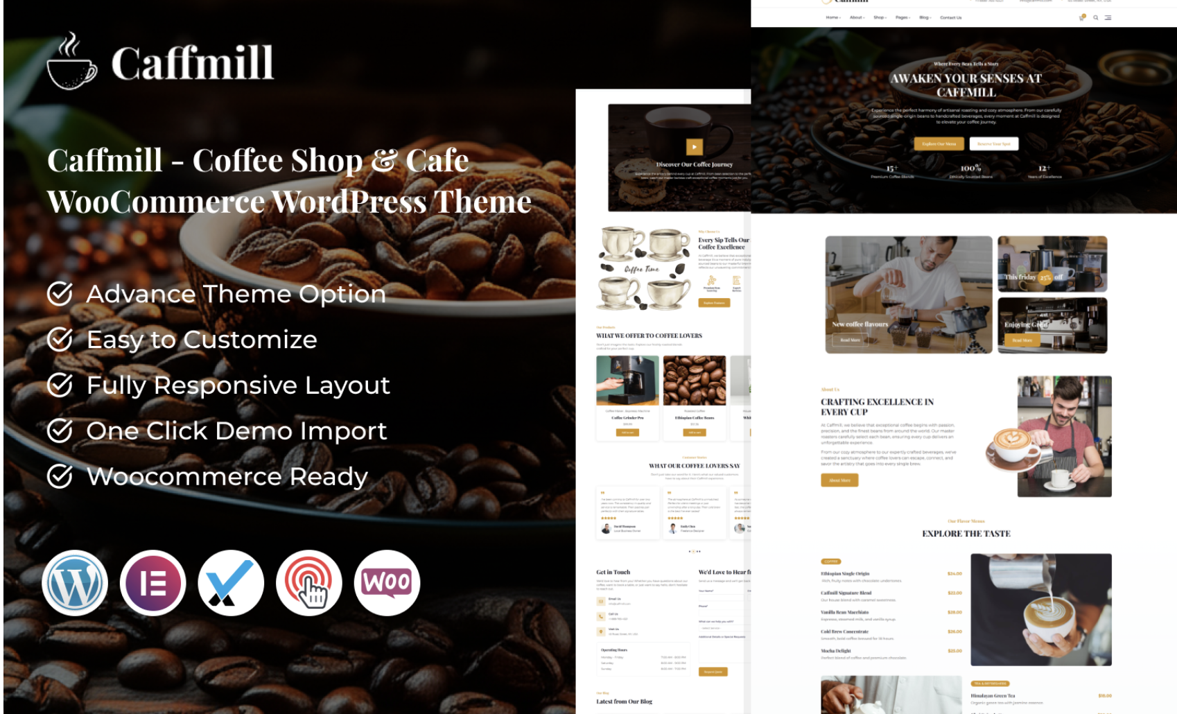 Caffmill - Coffee Shop & Cafe WooCommerce WordPress Theme