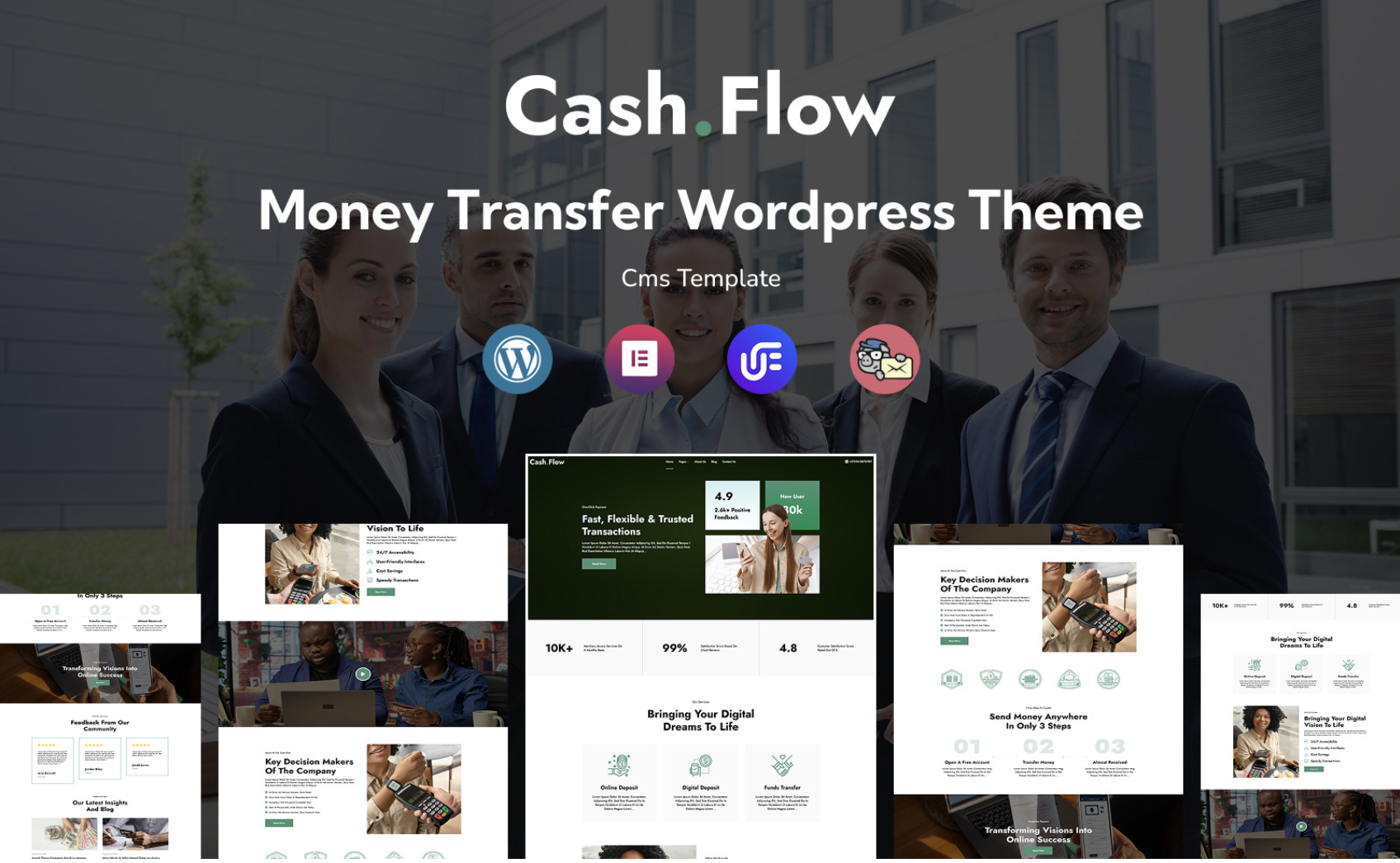 Cashflow – Money Transfer And Financial Services Multipurpose Responsive WordPress Theme
