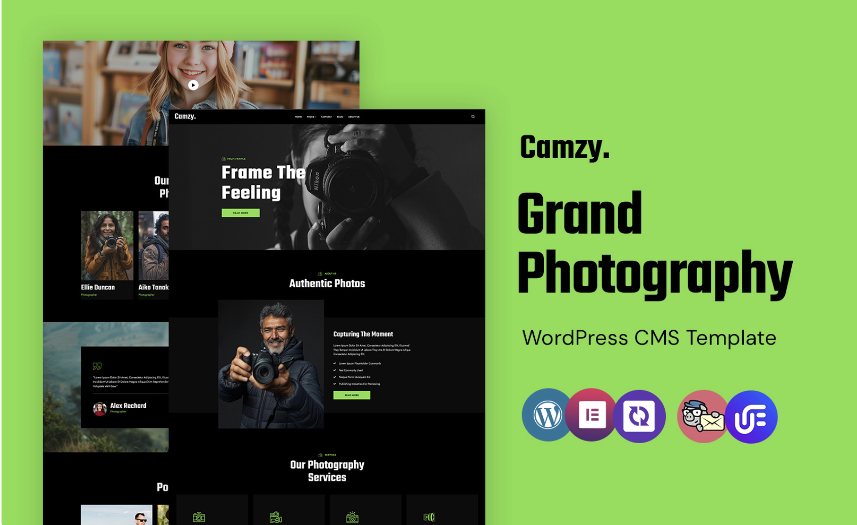 Camzy - Photography Portfolio WordPress Elementor Theme