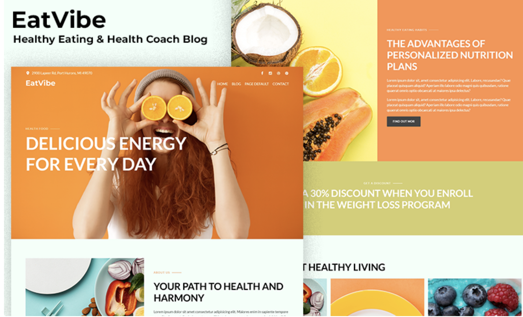 EatVibe – Healthy Eating & Health Coach Blog Template for WordPress