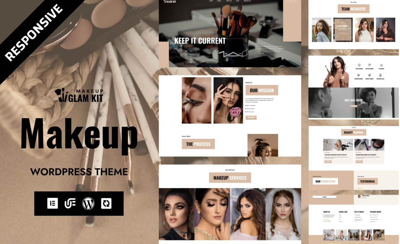 Glam Kit - Makeup Artist & Beauty Spa Wellness Salon WordPress Elementor Theme
