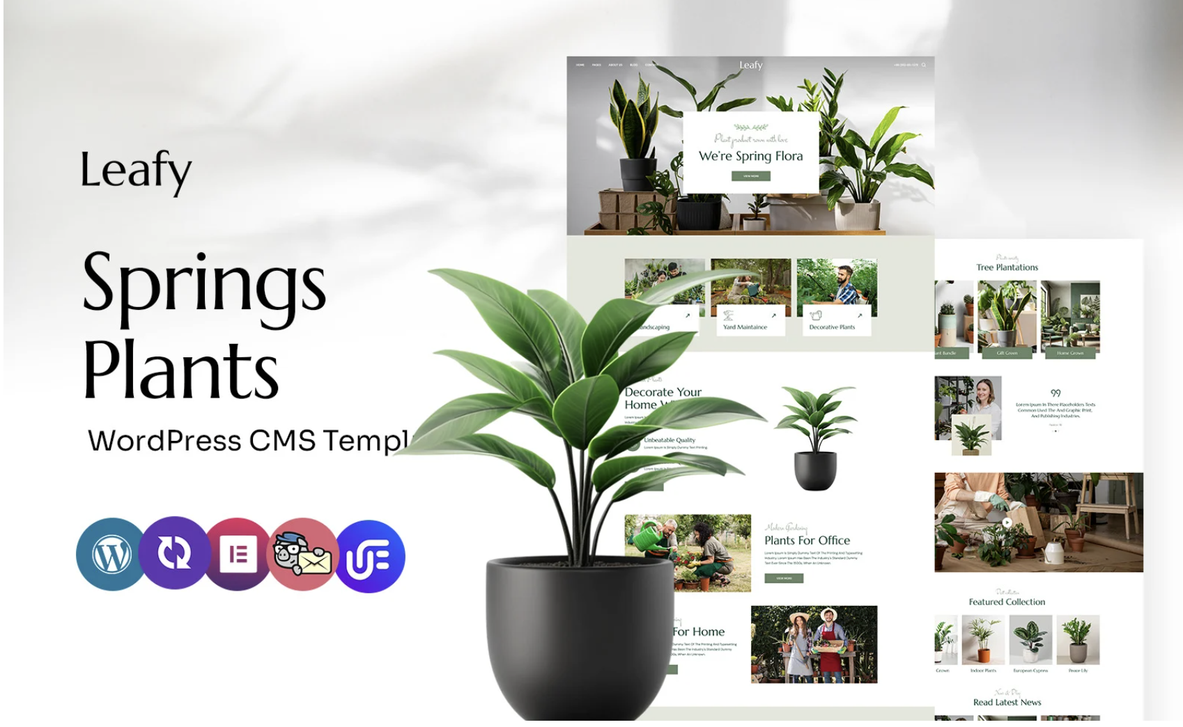 Leafy - Houseplants Multipurpose WordPress Elementor Theme