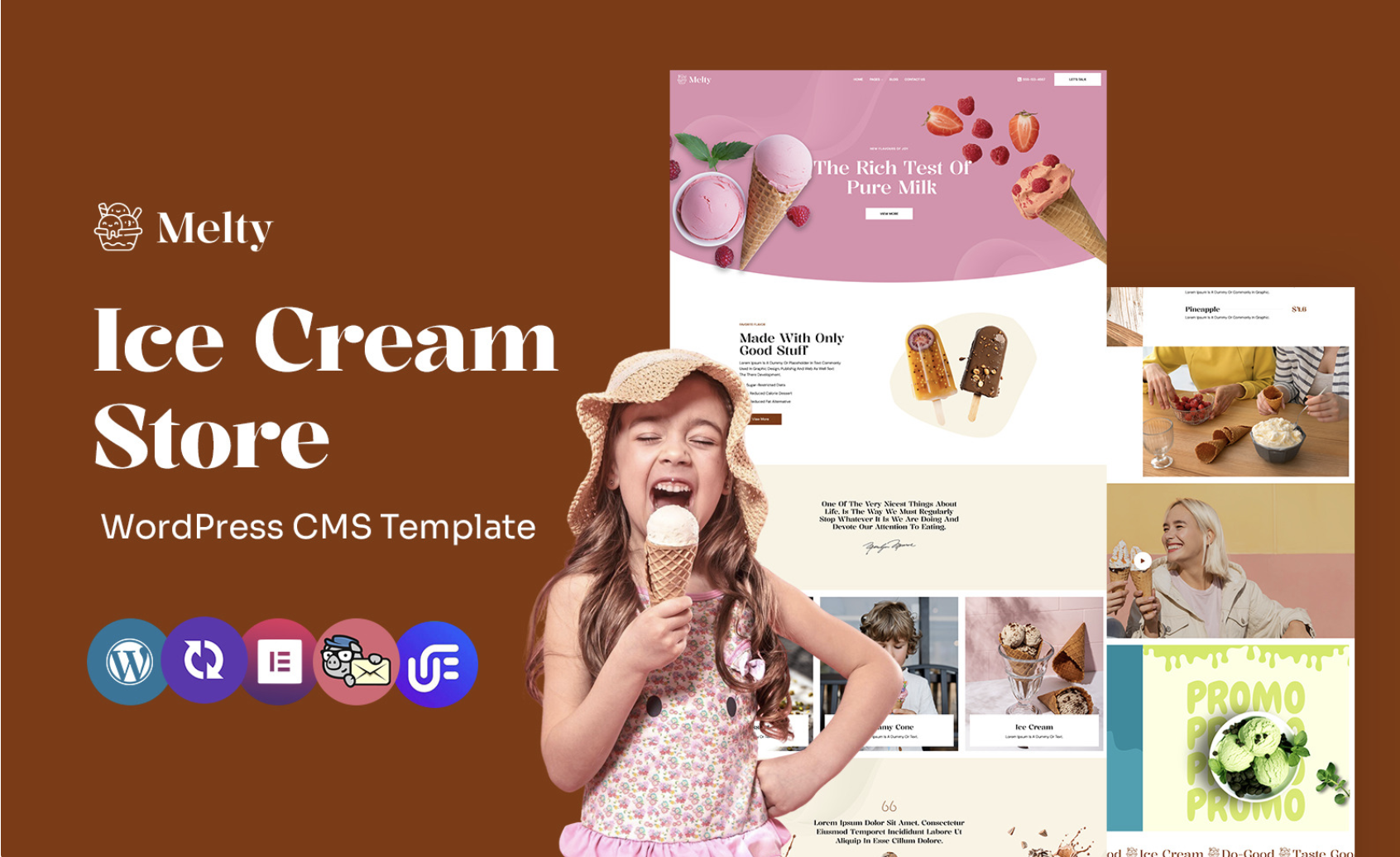 Melty - Ice Cream And Sweet Shop Multipurpose WordPress Elementor Theme