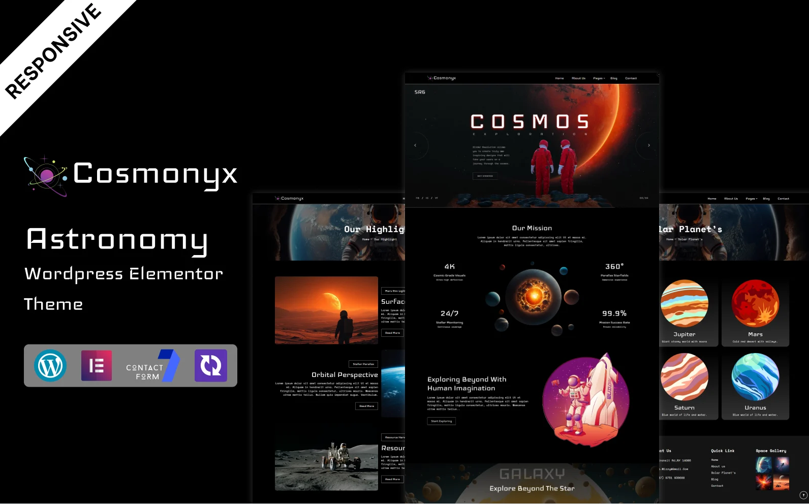 Cosmonyx - Astronomy Wordpress Elementor Theme