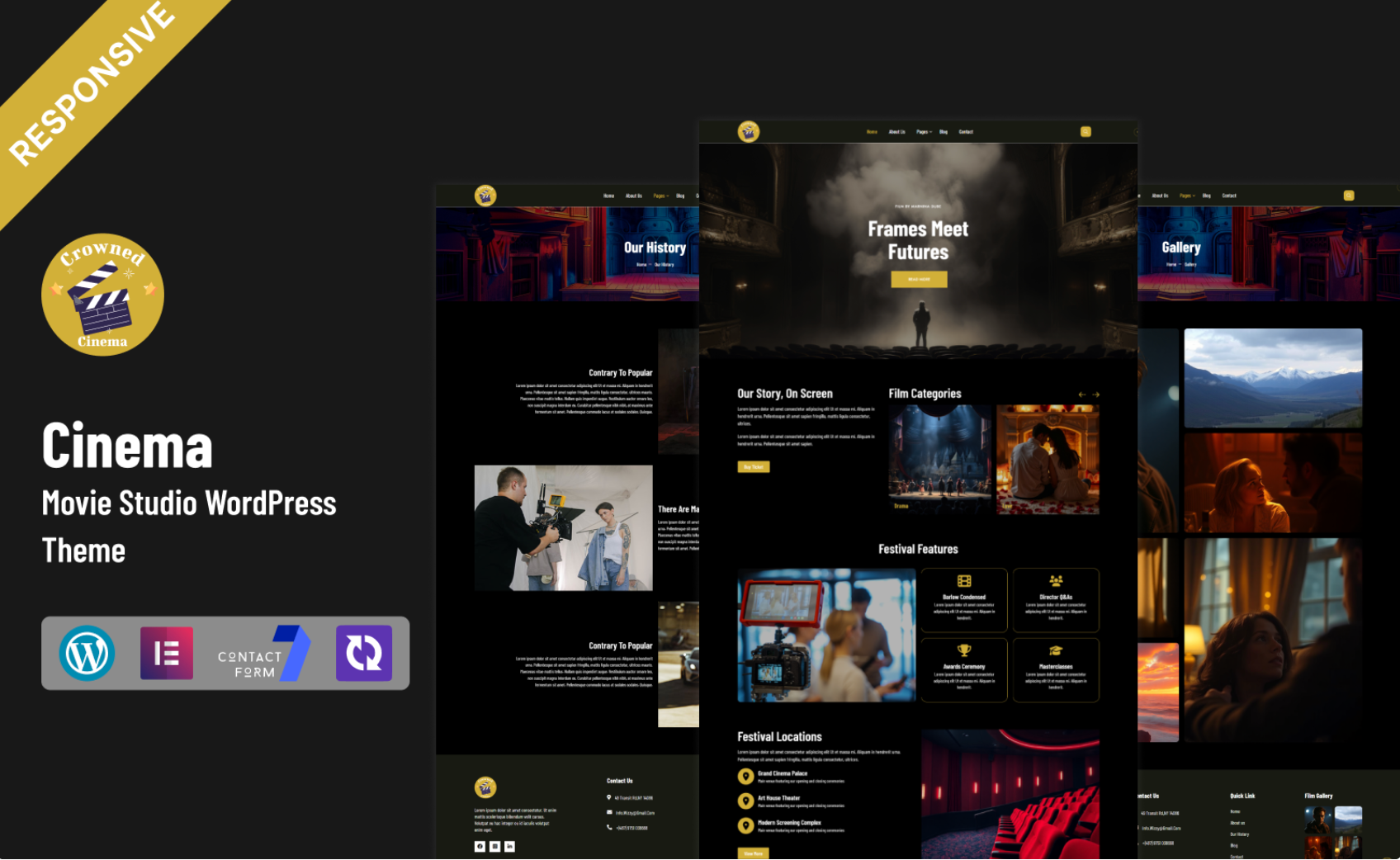 CrownedCinema - Cinema And Movie Studio Multipurpose WordPress Elementor Theme