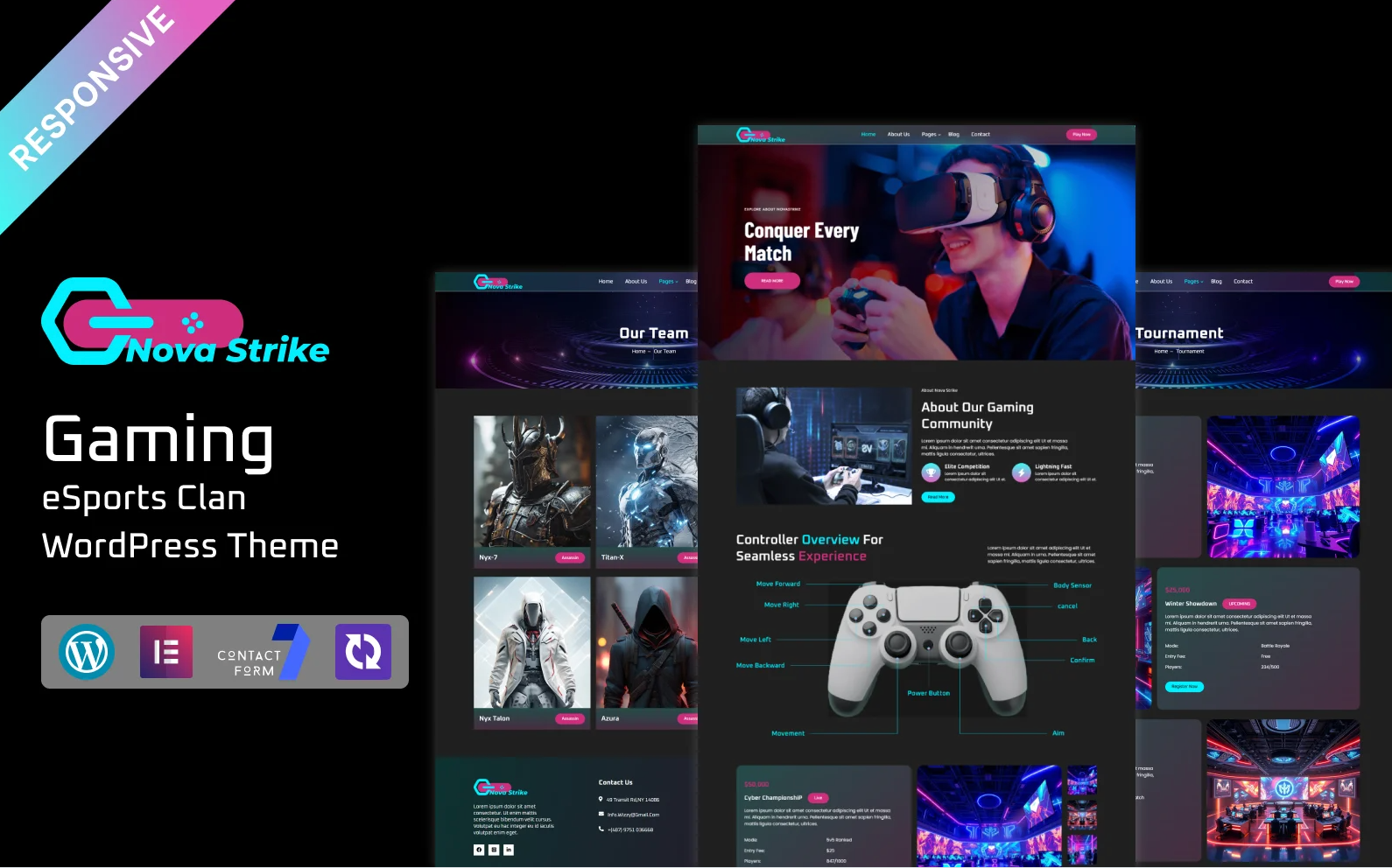 NovaStrike - Multiplayer Games & eSports Clan WordPress Elementor Theme