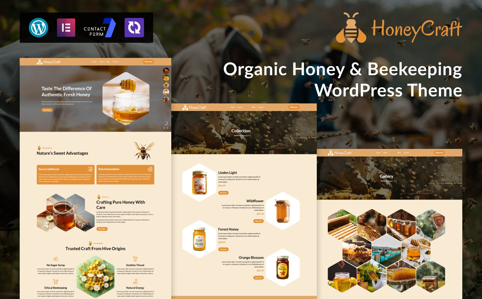 HoneyCraft – Organic Honey & Beekeeping WordPress Theme