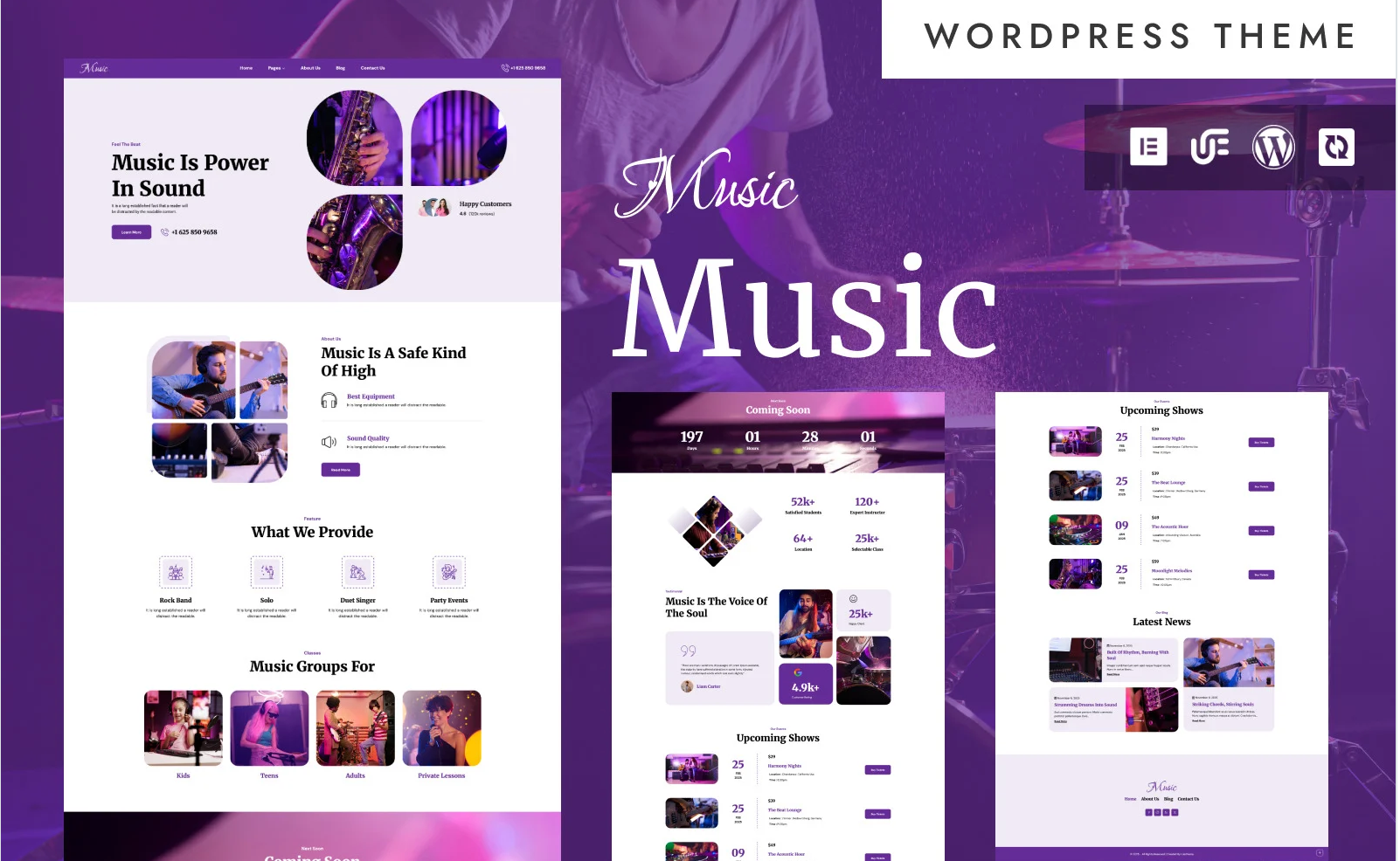 Music - Music Band Website WordPress Elementor Theme