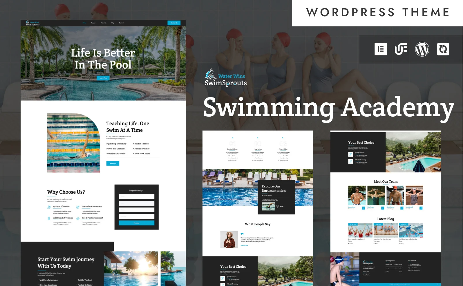 SwimSprouts - Swimming Academy & School WordPress Elementor Theme